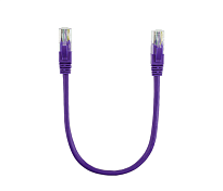 Патч-корд литой, UTP, RJ45, Cat.5e, 0,25m, фиолетовый, Cu (медь)