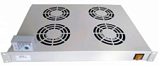 Модуль вентиляторний DYN-FS-4F-T, 4 вентилятори, 19" 1U, з термостатом