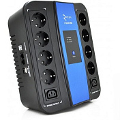 ДБЖ U-Smart-1000 (600W), LED, AVR, 3st, 8xSCHUKO socket, 1x12V9Ah, USB x2, RJ45, plastik Case