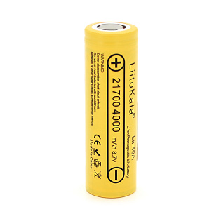 Аккумулятор 21700 Li-Ion LiitoKala Lii-40A, 4000mAh (400-4300mAh), 25A, 3.7V (2.5-4.2V), Yellow