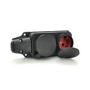 Колодка PiPo PP / SP-3132 / 2 / 44 / 16B, 16А, 220-240В, IP44, с заглушкой, с заземлением 2 гнезда, 