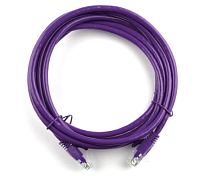 Патч-корд литой, UTP, RJ45, Cat.5e, 5m, фиолетовый, Cu (медь)