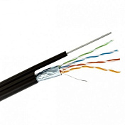 Кабель витая пара Standard FTP 4x2x0.5мм, наружный, Cat. 5E, CCA, PVC+PVE, 305м с троссом 1,2 мм