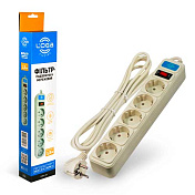 Сетевой удлинитель ТМ LOGA, 220В, 10А, 5 розеток, мод.L-902, 1,8м, Q40