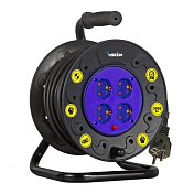 Подовжувач на котушці із заземлюючим контактом MERLION 3х1,0, 10м, 16А, 220В, 4xSCHUKO socket, кабель