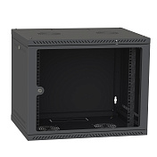 Шафа настінна 12U 600x450 двері скло, чорний