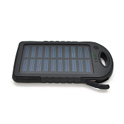 Power bank 5000 mAh Solar, (5V / 200mA), 2xUSB, 5V / 1A / 1A Black