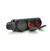 Колодка PiPo PP / SP-3133 / 3 / 44 / 16B, 16А, 220-240В, IP44, с заглушкой, с заземлением 3 гнезда, 
