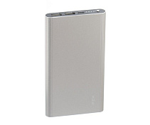 Power bank 20000mAh PZX-C158, USB-1A + mini USB +кабель USB micro, LED фонарик, Silver, Blister-BOX