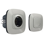 Набор упр. электроприборами (Smart-розетка + Smart-выключатель) Valena Allure with NETATMO, алюминий