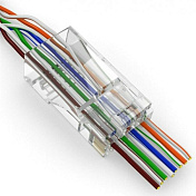 Конектор Merlion RJ-45 8P8C UTP Cat-5 (50 шт/уп.) для наскрізного підключення