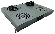 Полиця вентиляторна FS-4F-T, 4 вентилятори та термостат, 19" 1U, 220В