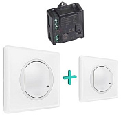 Набор управления освещением (микромодуль реле +2 беспроводных выключателя) Celiane, белый