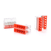 Самозатискна 5-провідна клема WAGO К773-205, 5-pin, прозоро-червона