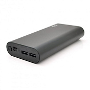 Power bank 20000mAh PZX-V19, USB-3.0A + 1A + кабель USB micro / Type-C, LED, Black, Blister-BOX