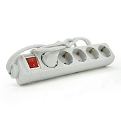 Сетевой удлинитель EUROPOWER EPW515, 220В / 10А, 2,5 КВт, 5 розеток, 1,5 м, сечение 3х0,75мм, белый,