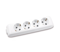 Колодка Panasonic X-tendia із заземленням 4 гнізда, із захисними шторками, сіра