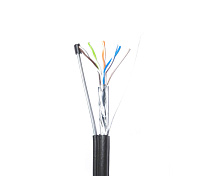 КНПЭп FTP 4p 24 AWG, (CCA), изоляция ПЭ, экран, наружный с проволокой, 305м, черный