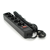 Подовжувач мережі Maxxter SP5, 220В 10А, 5 розеток, 3 м, Black, Q30