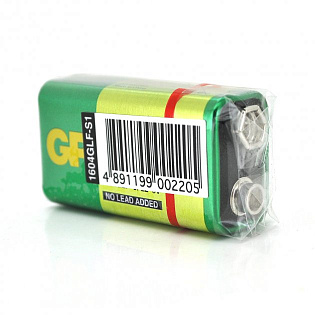 Батарейка солевая GP Greencell 1604GLF-S1, 9V, крона, 10 (100шт.) Х10 (10шт.) Х1 вакуум цена за 1шт