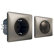 Набор управления электроприборами (Smart-розетка + Smart-выключатель) Celiane with NETATMO, графит