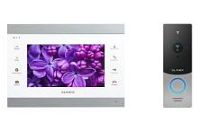 Комплект видеодомофона SL-07IPHD серебро/белый + Панель вызова ML-20HD серебро/черный