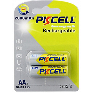 Аккумулятор PKCELL 1.2V AA 2000mAh NiMH Rechargeable Battery, 2 штуки в блистере цена за блистер