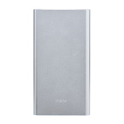 Power bank 10000mAh PZX-V68, USB-2.1A + 1A + кабель USB micro, LED фонарик, Grey, Blister-BOX