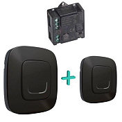 Набор управления освещением (микромодуль реле +2 беспроводных выключателя) Valena Allure, антрацит