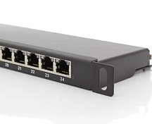 Патч-панель 24 порта FTP 0.5U экранированная кат.6 19&quot; черная