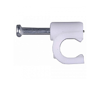 Скобы 22мм для крепления кабеля (100 шт / уп) белые