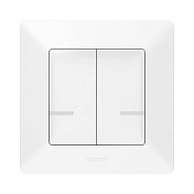 Умный беспроводной выключатель 2-клавишный Valena Life with NETATMO, белый