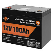 Акумулятор LP LiFePO4 для ДБЖ 12V (12,8V) - 100 Ah (1280Wh) (Smart BMS 100А) з BT пластик