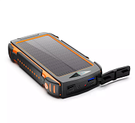Power bank 30000 mAh Solar, PD18W, ударо захищений прогумований корпус, Orange, Corton Box