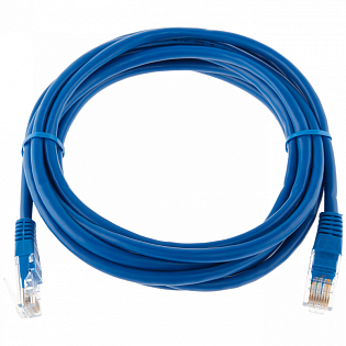 Патч-корд литой, CCA, UTP, RJ45, Cat.5e, 3m, синий Q400