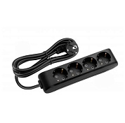 Подовжувач Panasonic X-tendia із заземленням 4 гнізда, 5 м, із захисними шторками, чорний