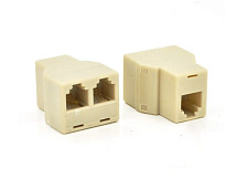 Разветвитель RJ12 6P4C мама/2 Х мама RJ12 для разветвления кабеля, белый