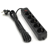 Сетевой удлинитель Gembird SP5, 220В 10А, 5 розеток, 1.8 м, Black, Q40