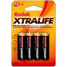 Батарейка щелочная KODAK XTRALIFE LR06, АА, 4шт в блистере