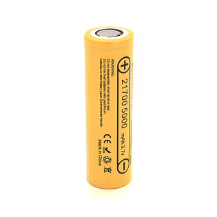 Аккумулятор 21700 Li-Ion LiitoKala Lii-50E, 5000mah （4700-5100mah）, 15A, 3.7V (2.5-4.2V), Yellow