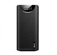 Power bank 20000mAh PZX-V20, USB-3.0A + 1A + кабель USB micro / Type-C, LED, Black, Blister-BOX