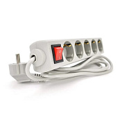 Мережевий подовжувач RITAR G518CU, 220В 10А, 5 розеток, 1,8м, перетин 3х0,75мм CU, сірий 