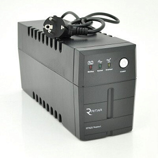 ИБП RTP625 (375W) Proxima-L, LED, AVR, 2st, 2xUNIVERSAL socket, 1x12V7Ah, plastik Case