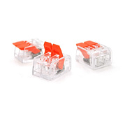 Клема з натискними затискачами 2-провідна WAGO K221-412 для розподільчих коробок, 2-pin, прозор