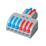 Клеммная колодка с нажимными зажимами 2х6-провода LT-623 для распределительных коробок, 450V / 32A, 