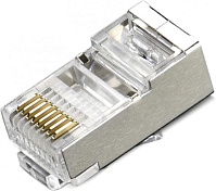 Коннектор Merlion RJ-45 8P8C FTP Cat-6 (100 шт/уп.) экранированный (позолоченые)