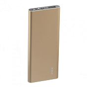 Power bank 11200mAh PZX-C118, USB-2.1A + mini USB +кабель USB micro, LED фонарик, Gold, Blister-BOX