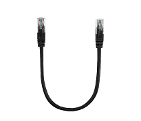 Патч-корд литой, CCA, UTP, RJ45, Cat.5e, 0,3m, черный Q710