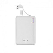 Powerbank GOLF G73 / G74 / G68, 10000mAh, кабель Micro+Lighting+Type C, Mix color, Blister