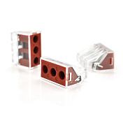 Клема із затискачем 3-провідна WAGO K773-173 для розподільчих коробок, 3-pin, прозоро-червона